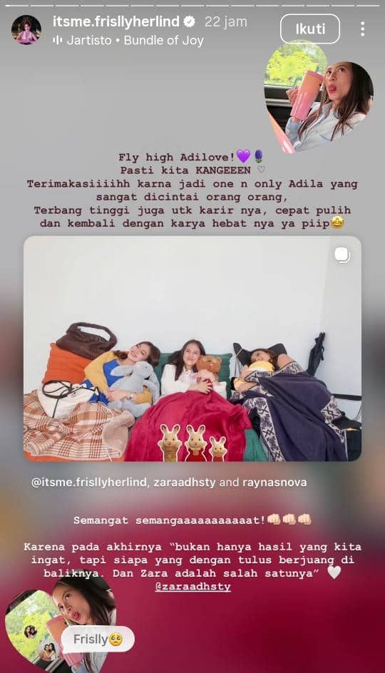 Ucapan Frislly Herlind, cast Beri Cinta Waktu untuk Zara