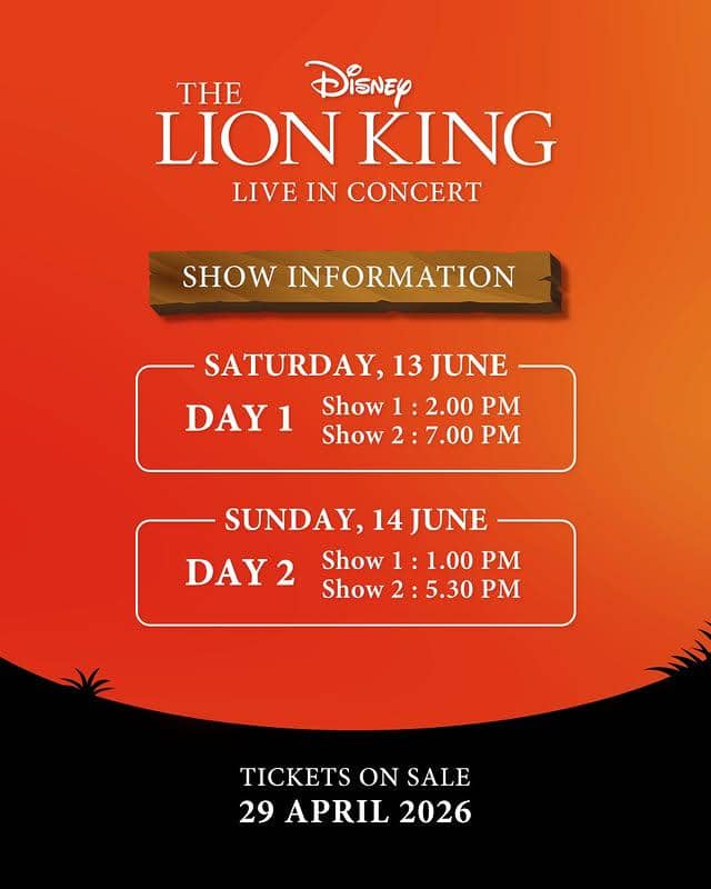 harga tiket pertunjukan The Lion King Live in Concert di Jakarta 2026