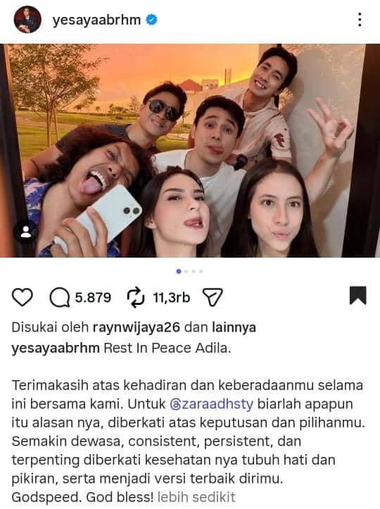 Ucapan Yesaya Abraham, cast Beri Cinta Waktu untuk Zara