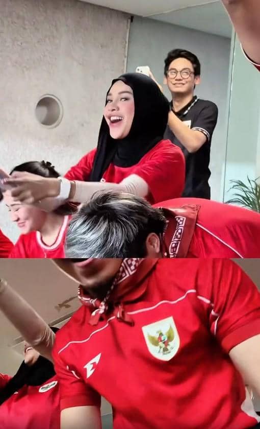 Artis Nonton Timnas vs Saint Kitts and Nevis di Stadion GBK (instagram.com/attahalilintar)