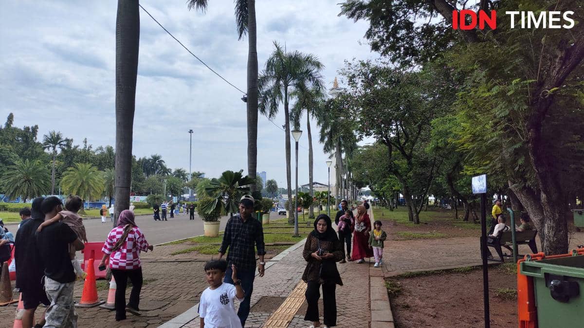 Suasana Monumen Nasional (Monas), Jakarta Pusat, Jumat (27/3/2026). 