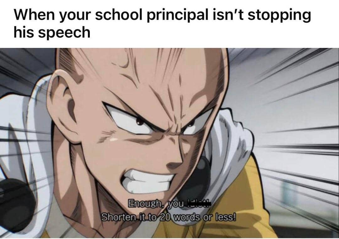 8 Meme Anime tentang Pidato dan Bicara, Gak Kelar-kelar!?