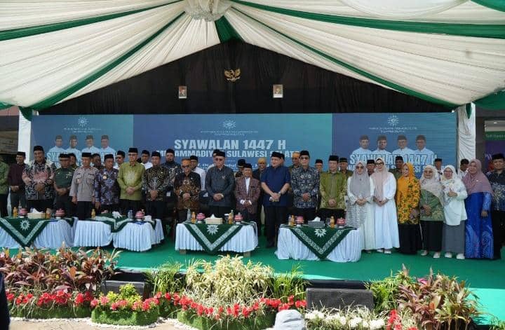 Sekretaris Umum Pimpinan Pusat Muhammadiyah, Abdul Mu’ti menghhadiri agenda silaturahmi Syawalan 1447 yang digelar Pengurus Wilayah Muhammadiyah Sulawesi Selatan di makassar, Sabtu (28/3/2026). (Dok. Muhammadiyah)