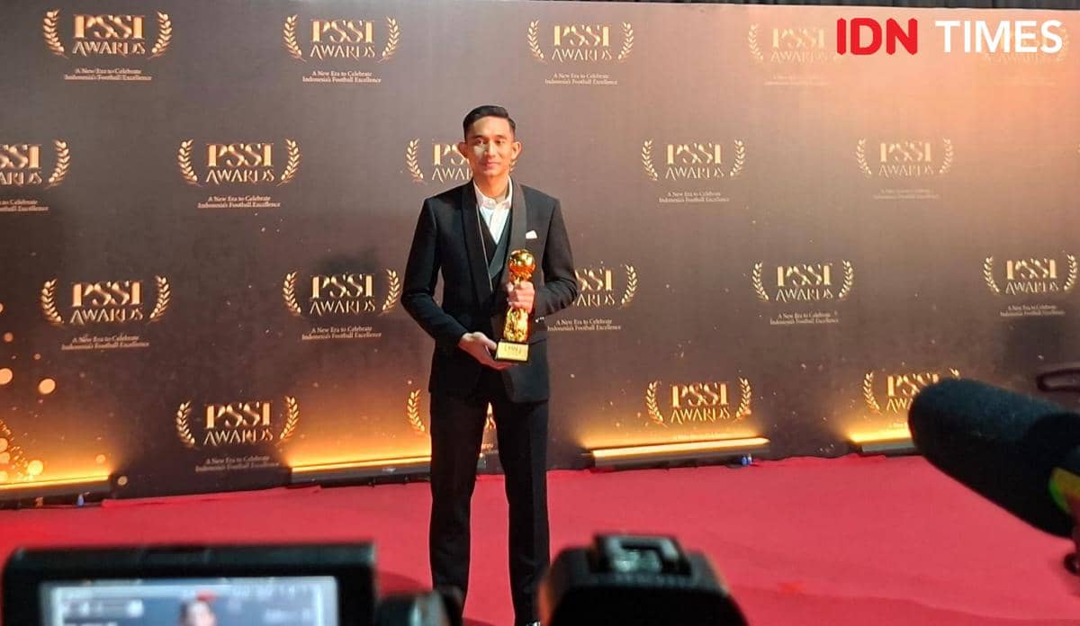 Rizky Ridho meraih penghargaan Goal of the Year di PSSI Awards 2026 (IDN Times/Margith Damanik)