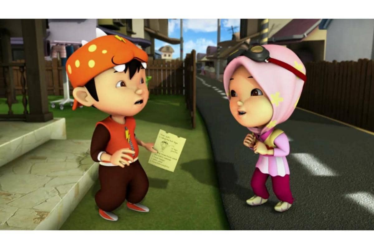 BoBoiBoy bangun pagi dan mengerjakan beberapa hal yang disuruhkan Tok Aba di kertas