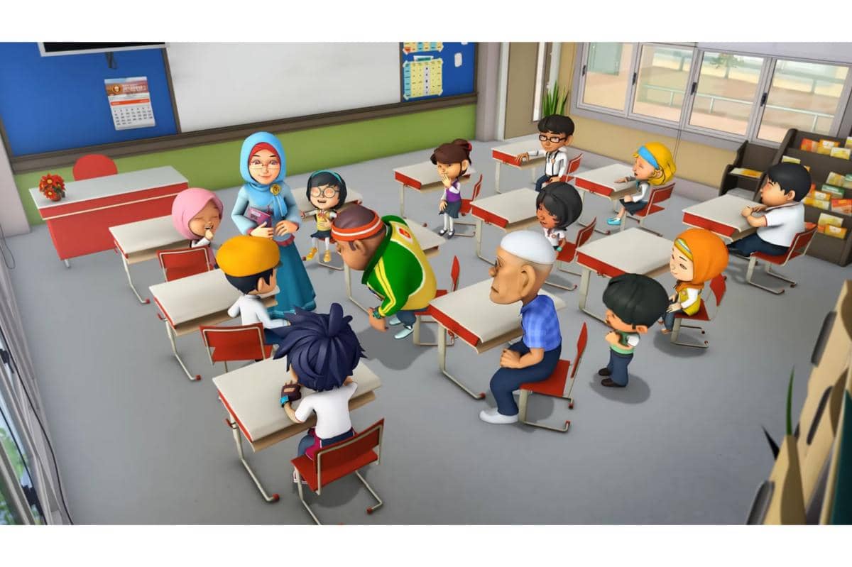 Tok Aba menemani BoBoiBoy di hari pertamanya bersekolah sekaligus memberi nasihat untuk hormat dan mendengarkan apa yang sang guru ucapkan