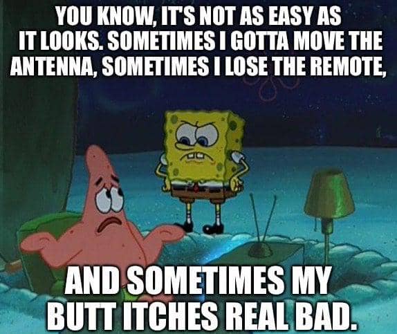 meme SpongeBob tentang malas