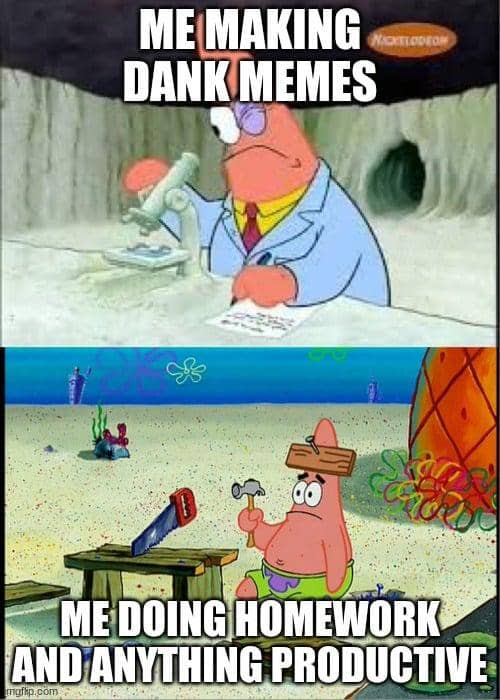 meme SpongeBob tentang malas