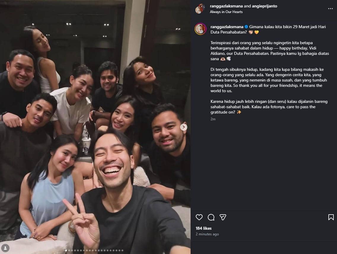 ucapan sahabat di hari ulang tahun vidi Aldiano