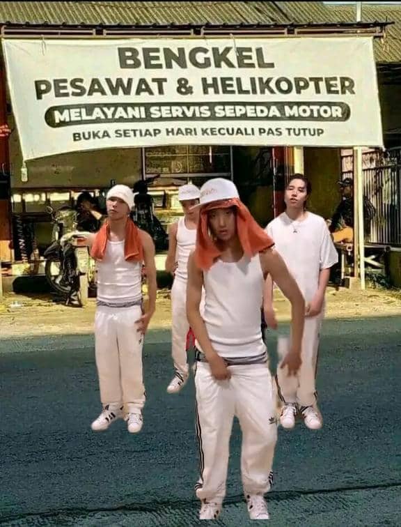 LNGSHOT di depan bengkel