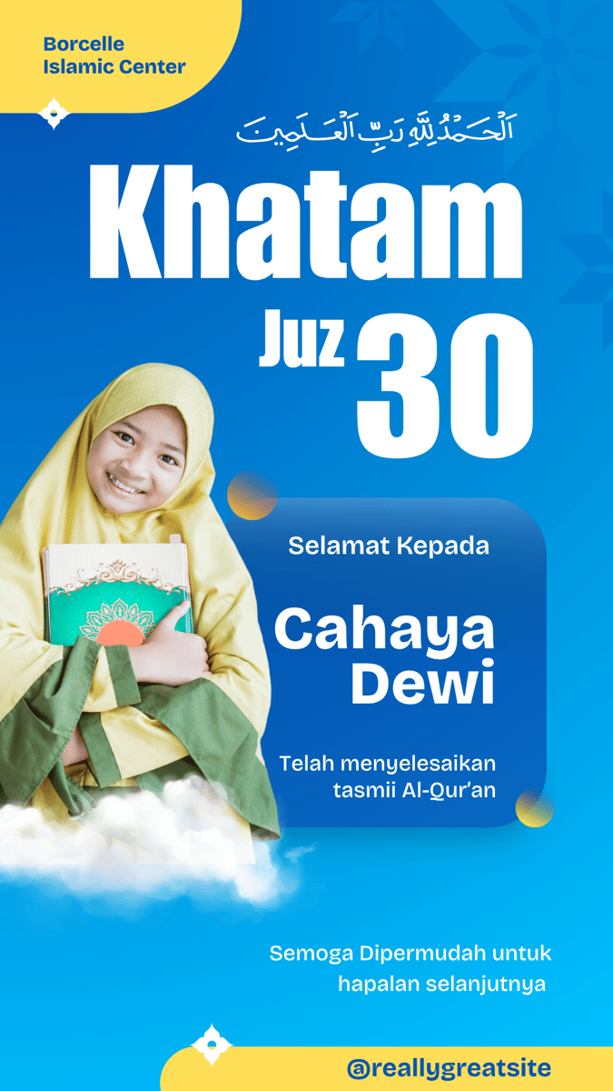 Ilustrasi kartu khatam Al-Qur'an