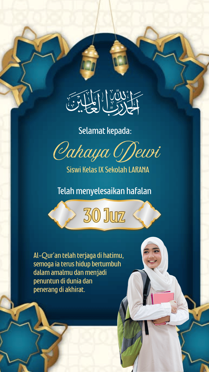 Ilustrasi kartu khatam Al -Qur'an