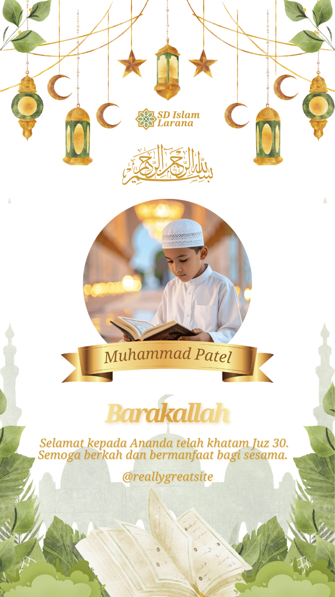 Ilustrasi kartu khatam Al -Qur'an