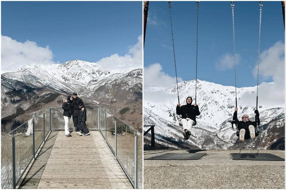 7 Potret Keluarga Ayudia Bing Slamet Liburan di Hakuba, Happy!