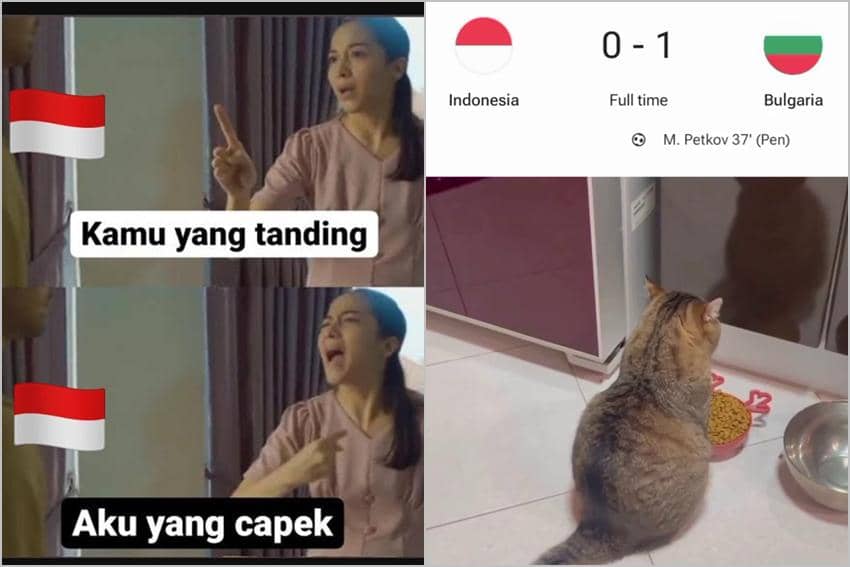 8 Meme Timnas Indonesia Kalah Lawan Bulgaria, Kena Tiang Dua Kali