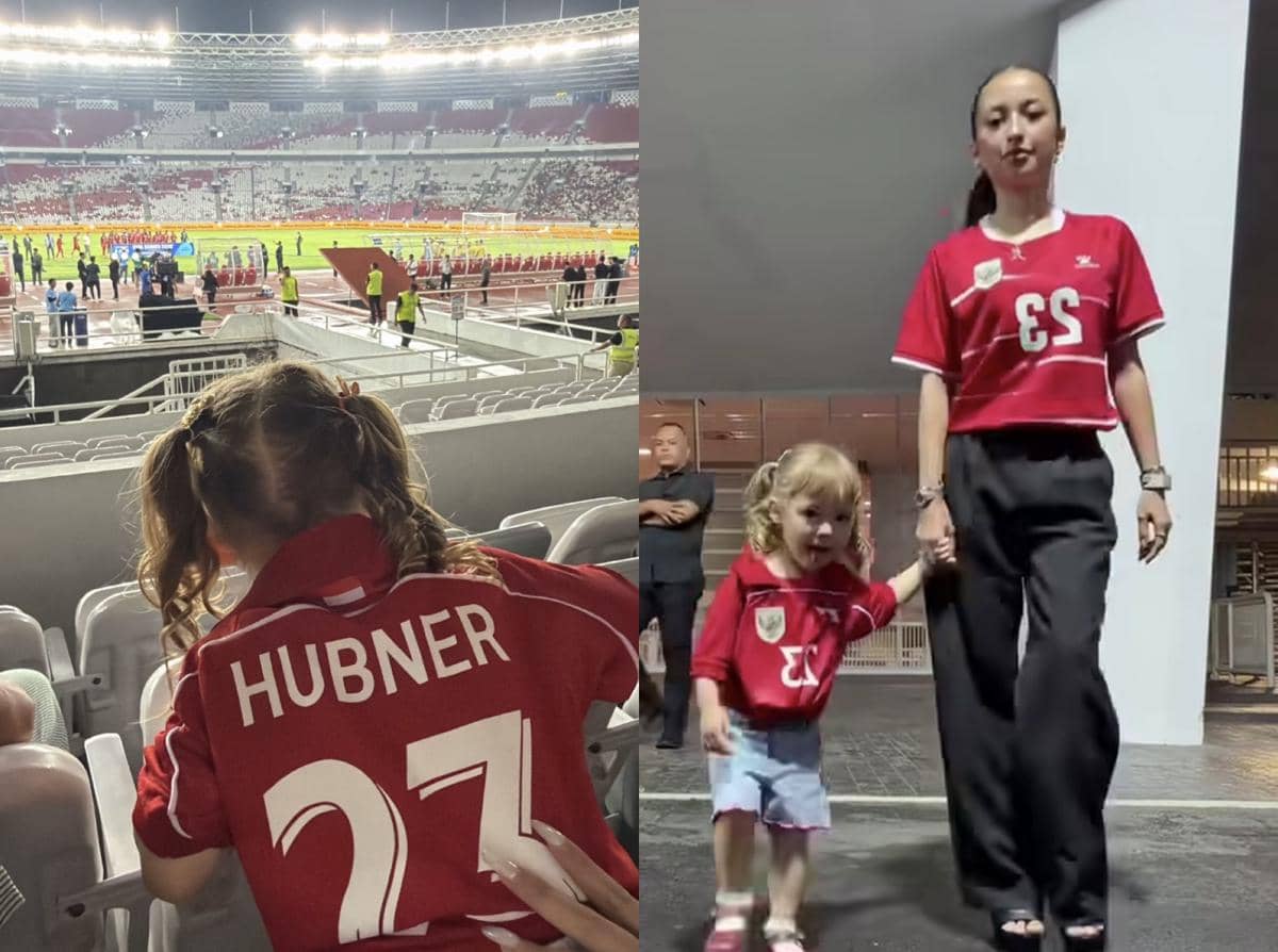 potret artis nonton laga Timnas Indonesia vs Bulgaria di GBK