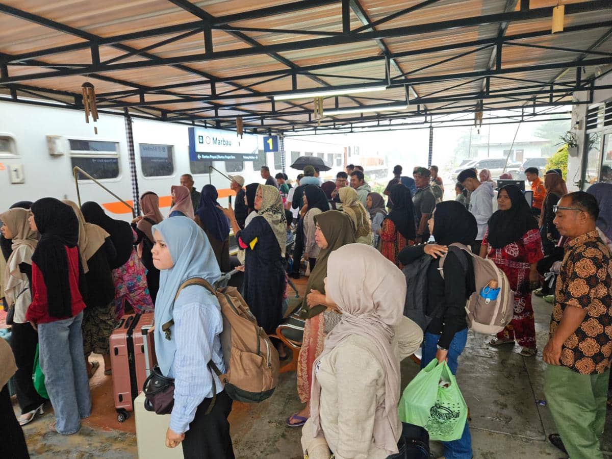 Arus Mudik dan Balik, Jumlah Penumpang di Stasiun Merbau Membludak