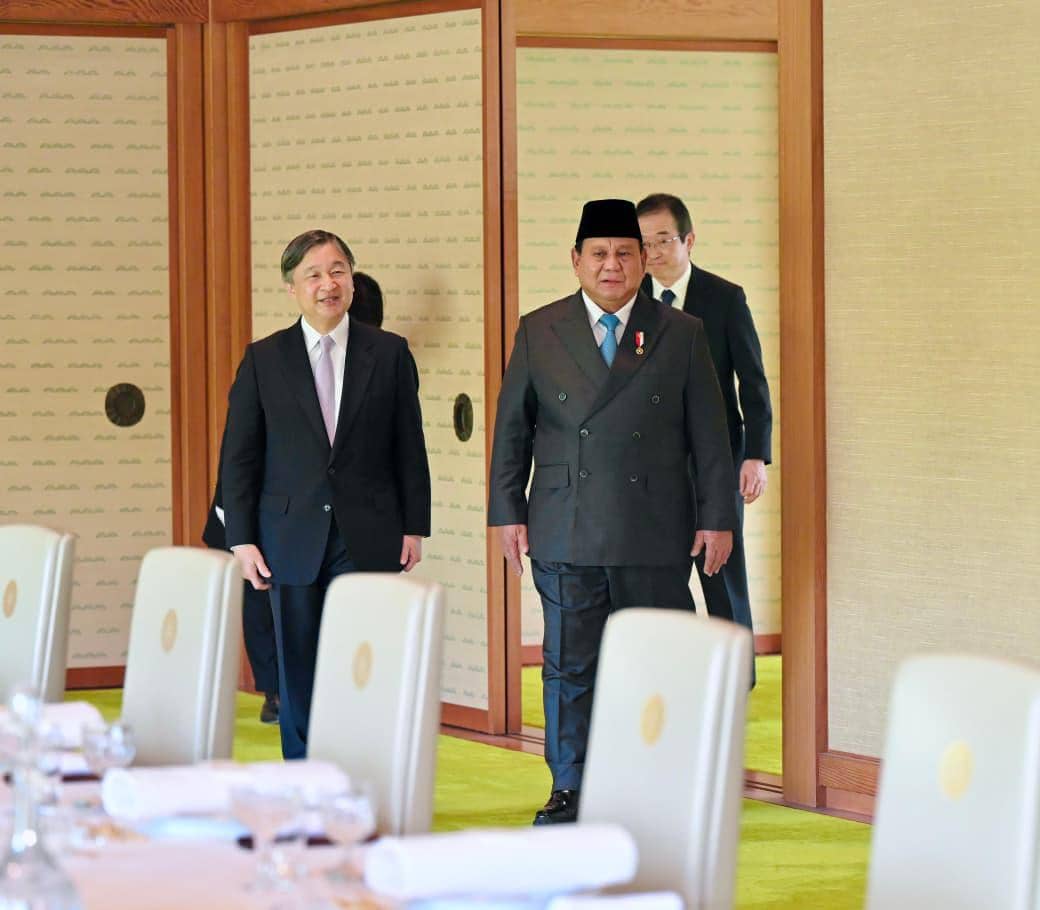Presiden Prabowo dan Kaisar Naruhito di Istana Kekaisaran Jepang, Tokyo, pada Senin, (30/3/2026).