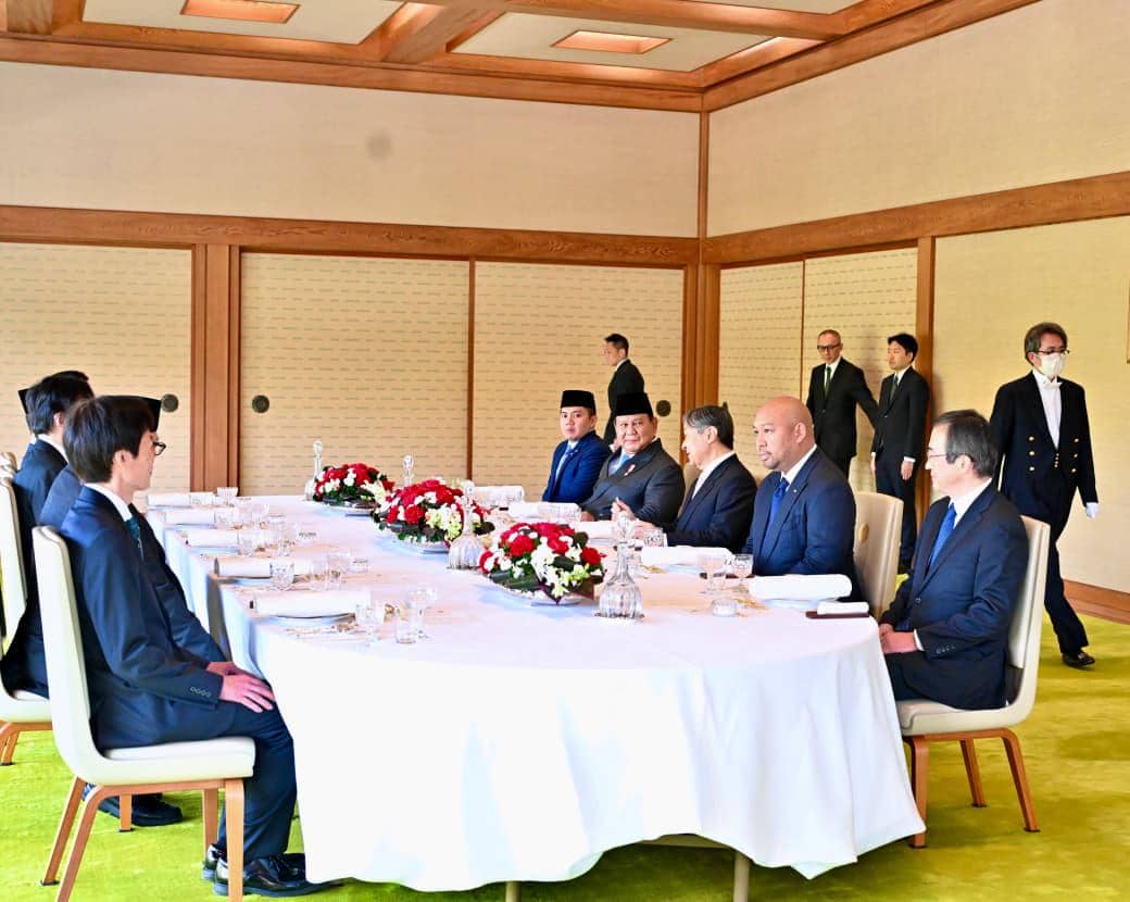 Presiden Prabowo dan Kaisar Naruhito di Istana Kekaisaran Jepang, Tokyo, pada Senin, (30/3/2026).