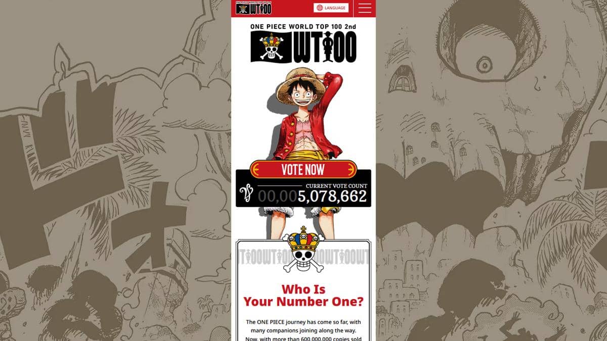 Jumlah vote terkini - One Piece WT100 Website