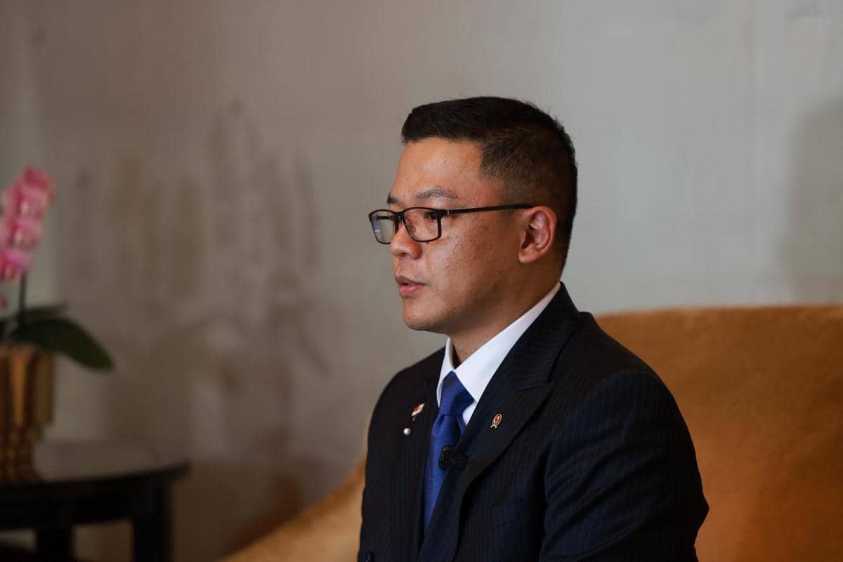 Menlu Sugiono dalam jumpa pers di Tokyo, Jepang.