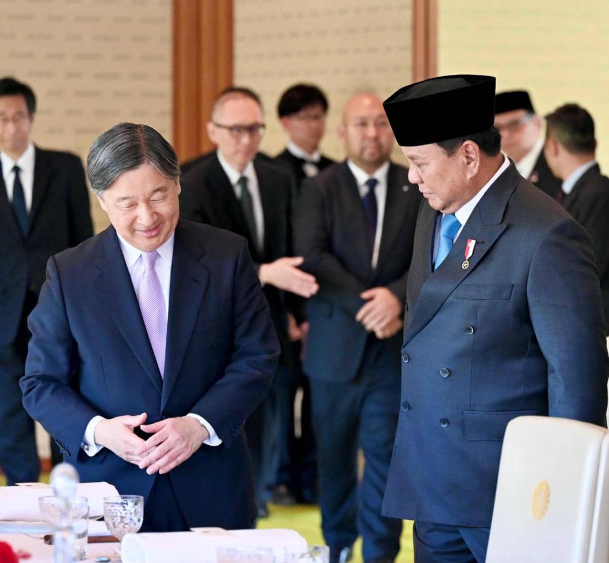 Presiden Prabowo dan Kaisar Naruhito di Istana Kekaisaran Jepang, Tokyo, pada Senin, (30/3/2026).
