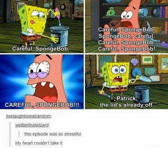 meme SpongeBob tentang stres
