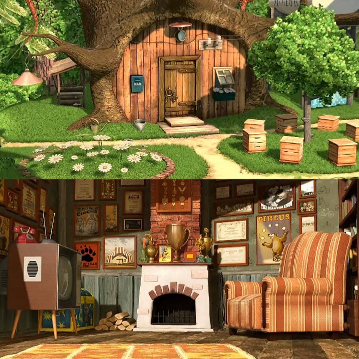 rumah Bear dalam animasi Masha and The Bear