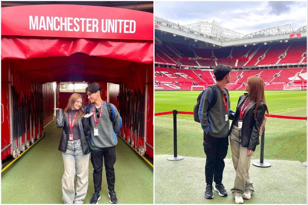 10 Potret Cassandra Lee dan Ryuken Lie saat ke Stadion Old Trafford