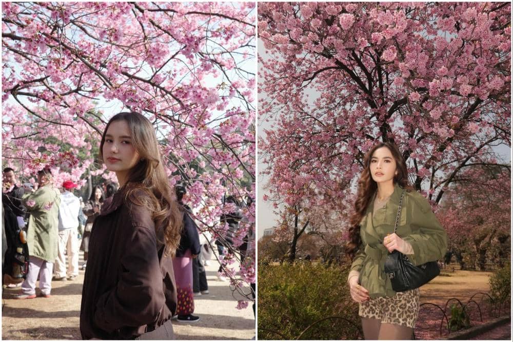 10 Potret Seleb Menikmati Sakura saat Musim Semi di Jepang