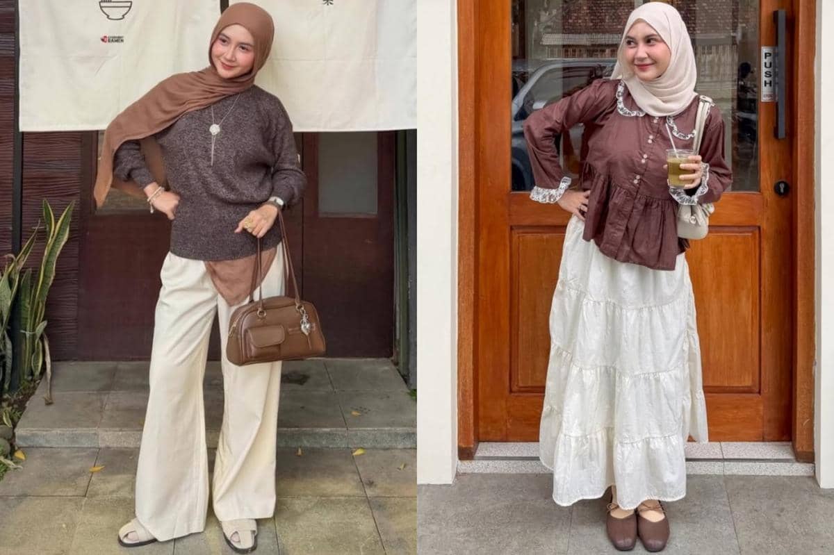 7 Inspirasi Outfit Nuansa Cokelat ala Nabila Bya, Natural Vibes!