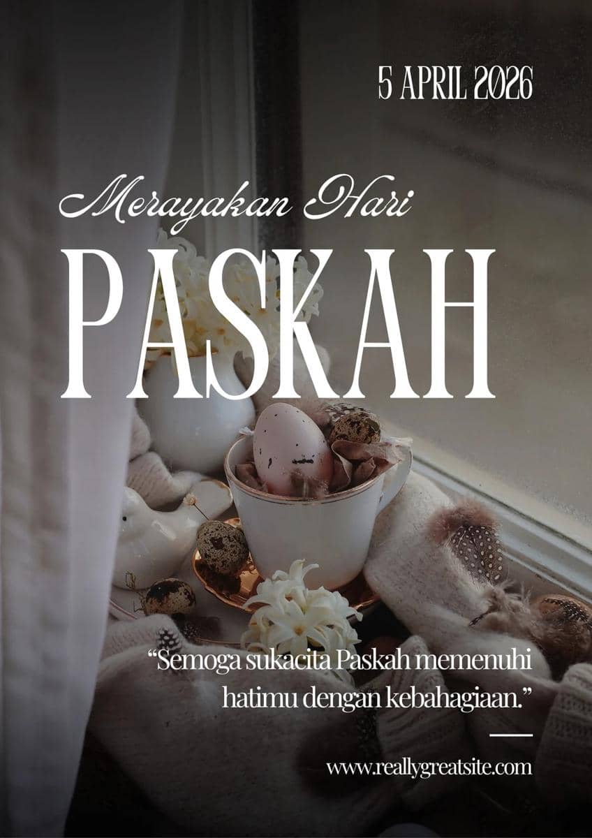 Ilustrasi poster Paskah (Canva/By Lumine)