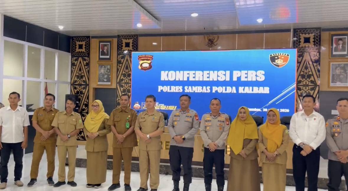 Polisi gelar konferensi pers kasus anak aniaya ibu kandung di Sambas.