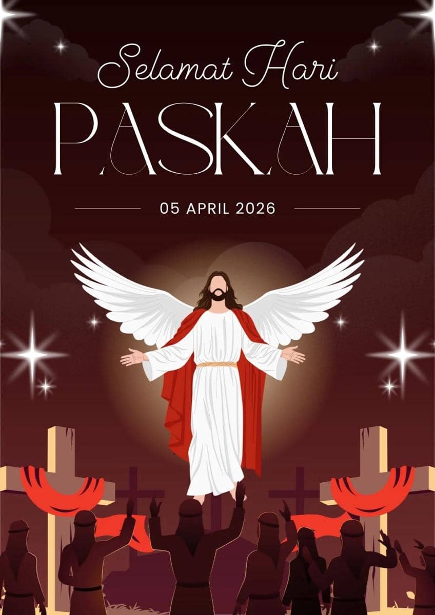Ilustrasi poster Paskah (Canva/By Nomie)