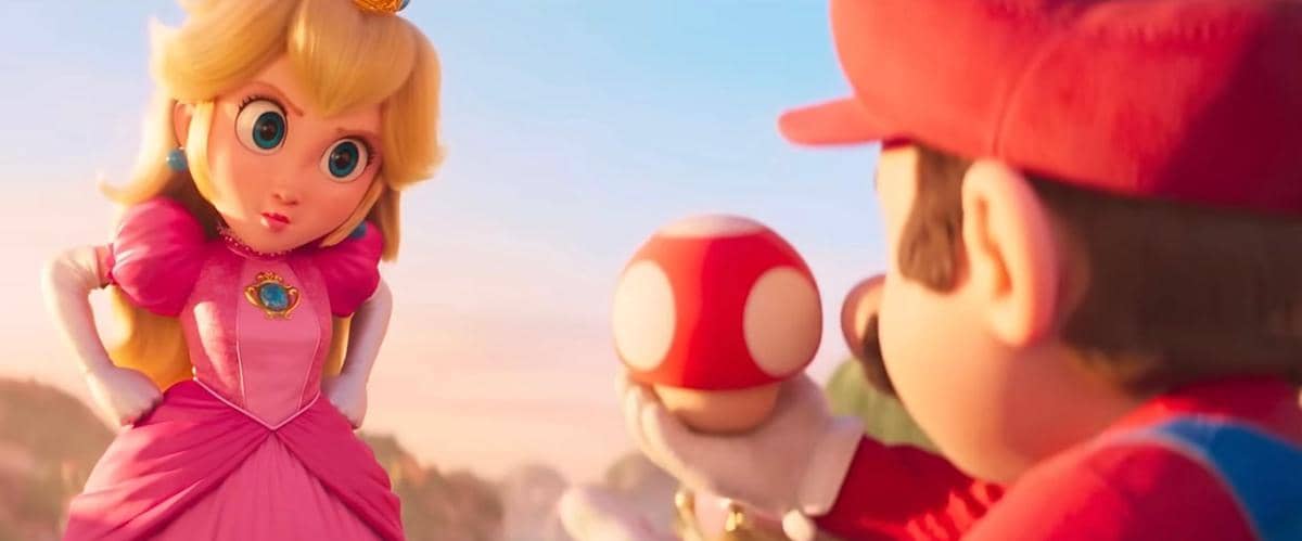 Princess Peach, Toad, dan Mario di film The Super Mario Bros. Movie