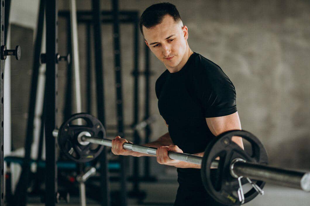 ilustrasi pria melakukan gym