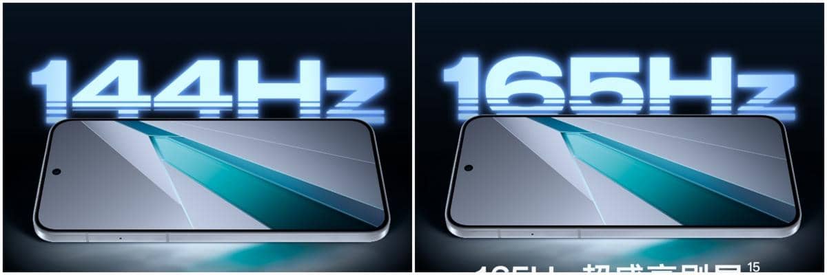 ilustrasi refresh rate layar OPPO K15 Pro (kiri) dan OPPO K15 Pro+ (kanan)