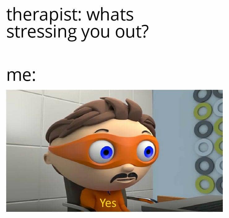 meme kartun tentang stres