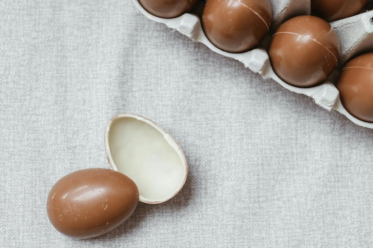 ilustrasi cokelat berbentuk telur