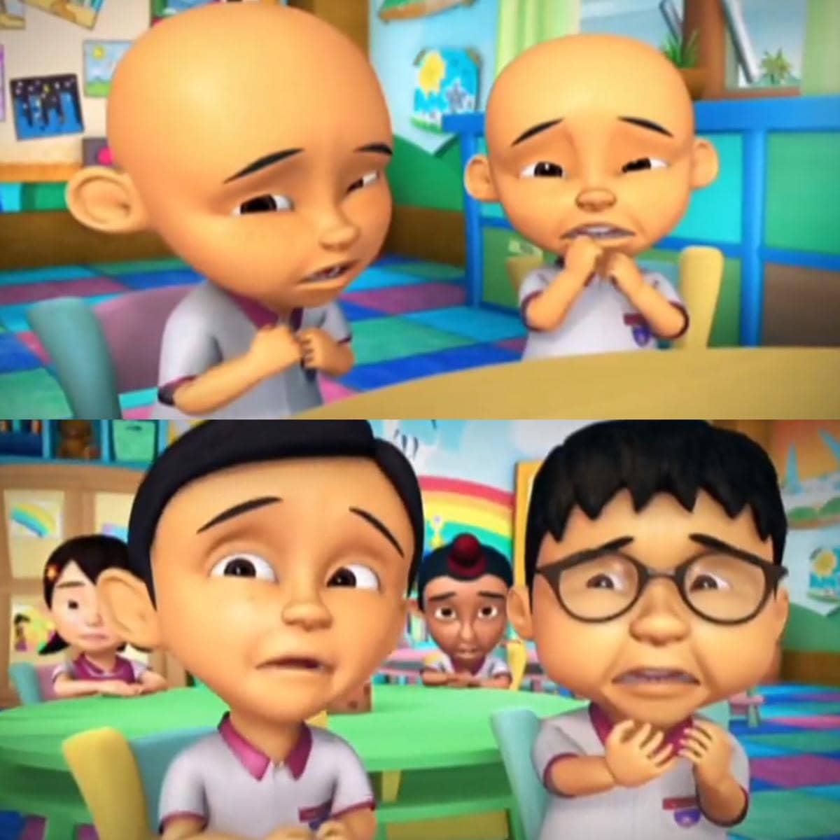 Murid Kelas Aman tegang saat menunggu kedatangan Cikgu Besar