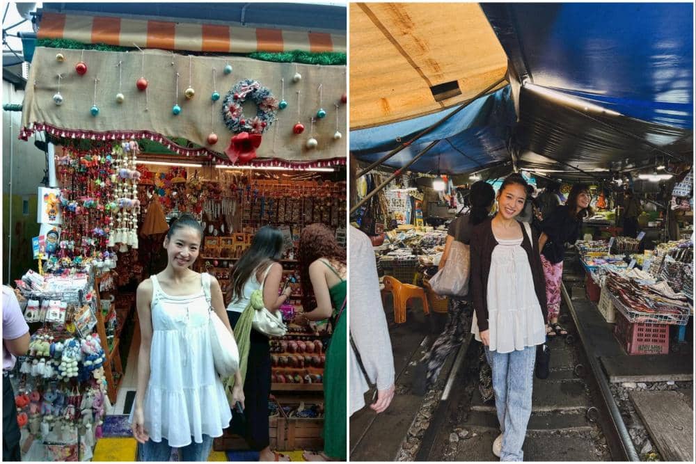 10 Potret Haruka Jalan-jalan di Maeklong Railway Market, Thailand