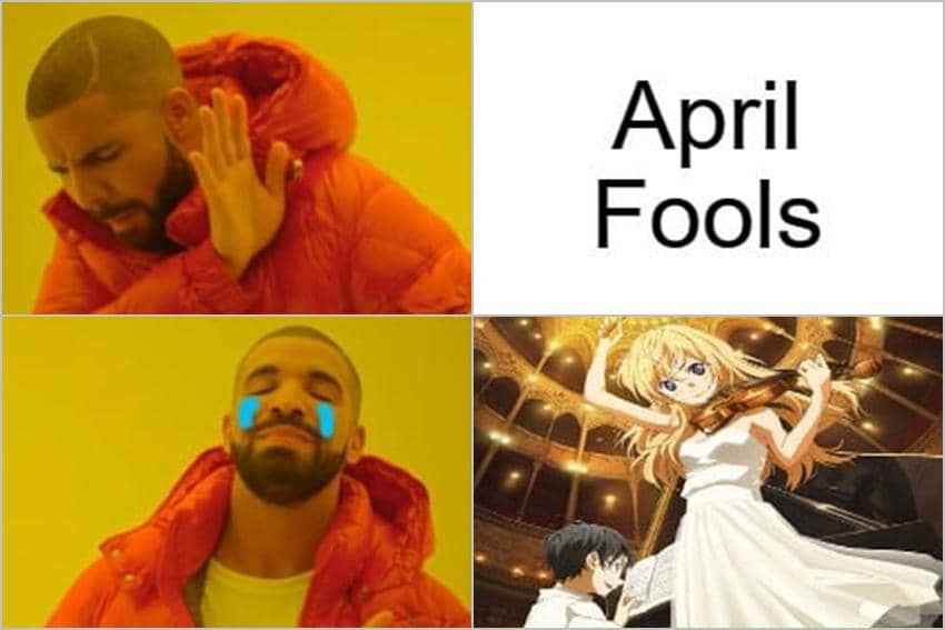 8 Meme Anime tentang April Mop, Kaori Langsung Muncul!
