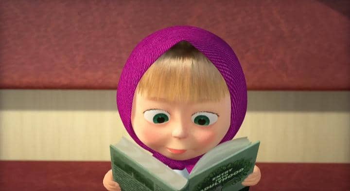 4 Karakter Masha and The Bear yang Gemar Baca Buku, Patut Ditiru