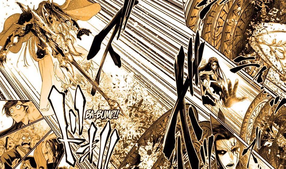 Gungnir menembus tubuh Odin - Record of Ragnarok