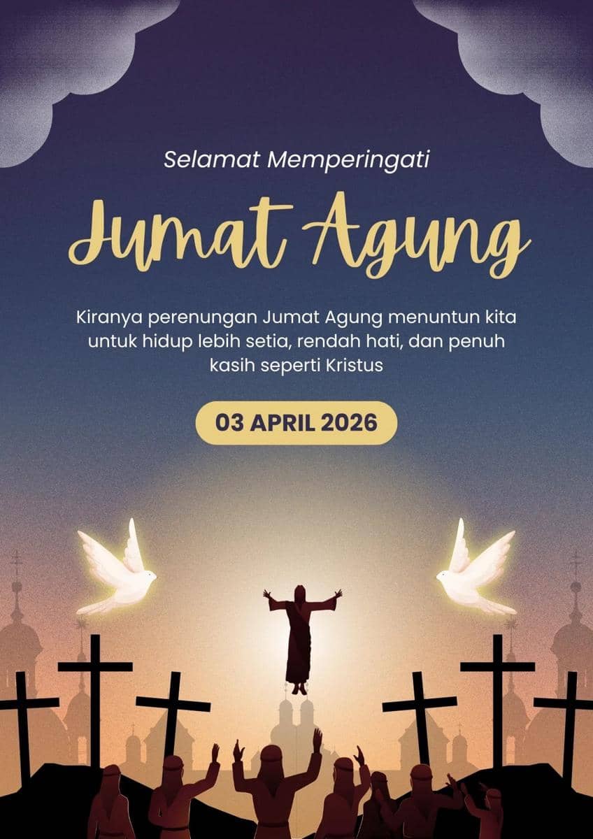 Ilustrasi poster Jumat Agung (Canva/By Lumine)