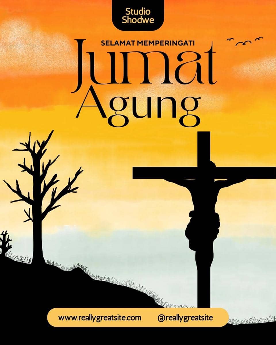 Ilustrasi poster Jumat Agung (Canva/By Sparkle Things 's)