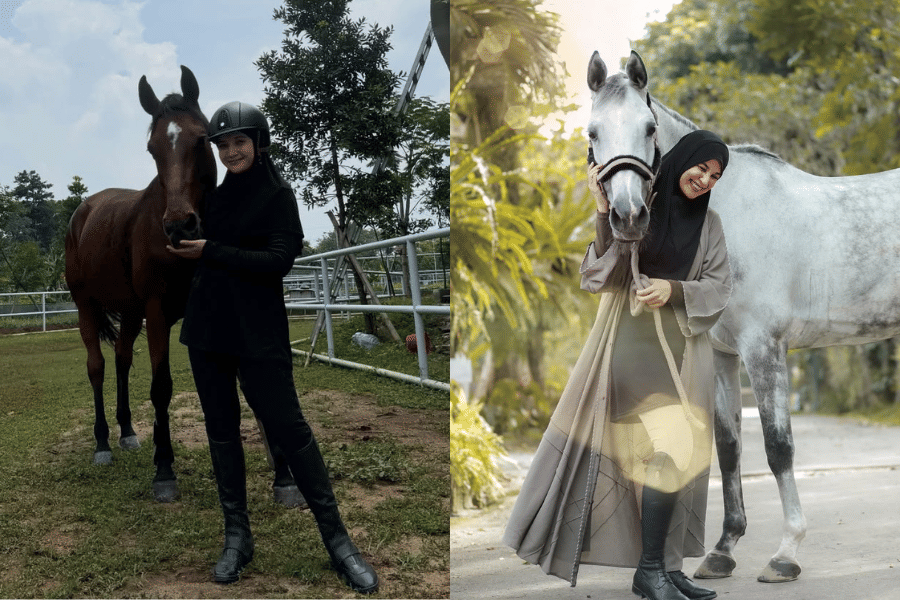 8 Outfit berkuda Shireen dan Zaskia Sungkar, Tetap Tampil Tertutup