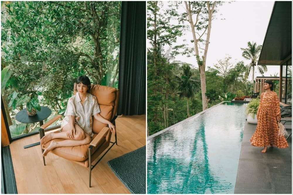 10 Potret Andien Aisyah Menikmati Liburan Santai di Villa Ubud, Bali!