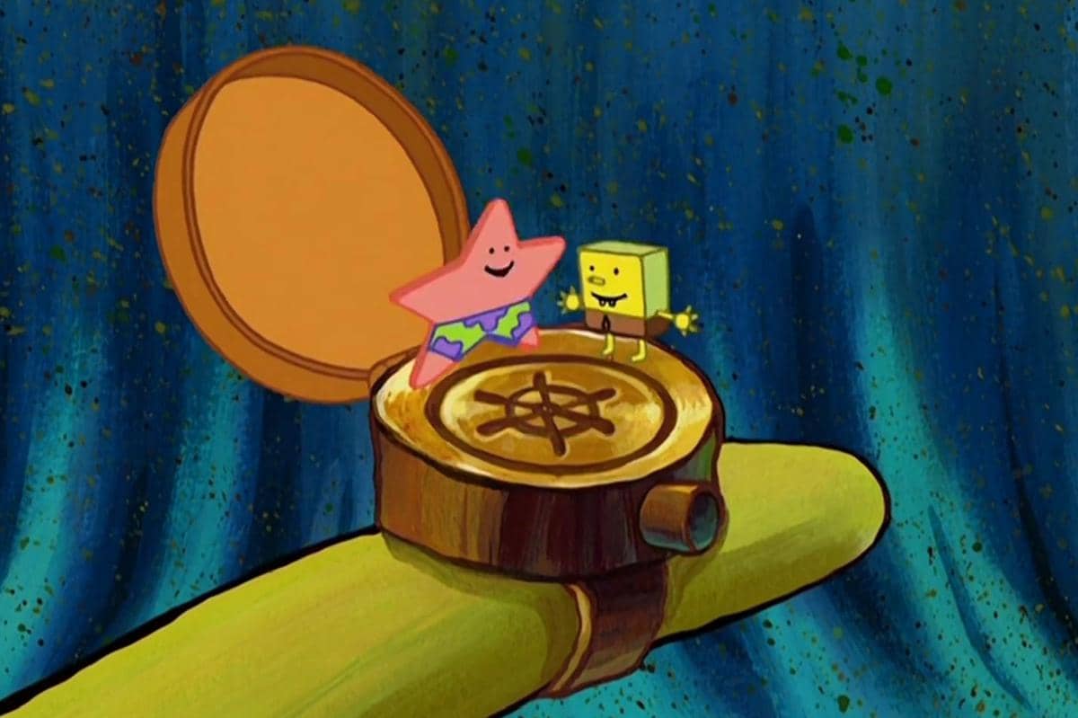 cincin persahabatan di jari tangan SpongeBob