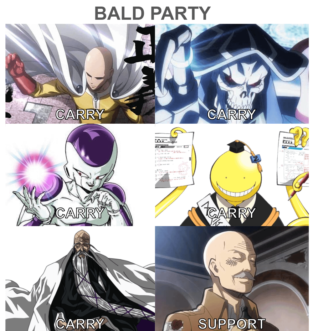 meme anime tentang kepala botak